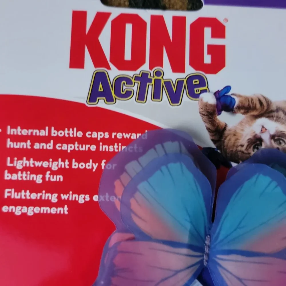 Kong Cat Toy Kitten Active Butterfly Buttons w Catnip New!